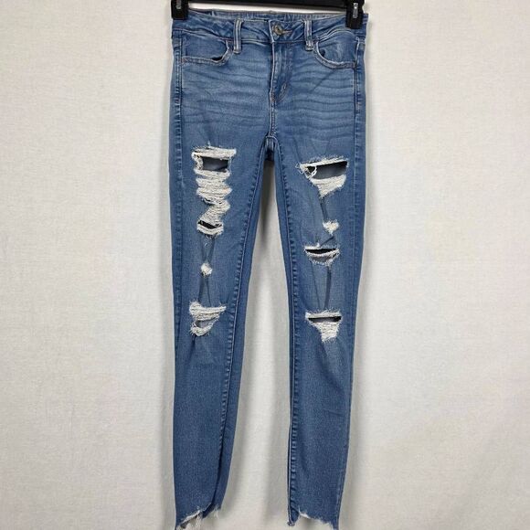 American Eagle Ripped Jegging Next Level Stretch 4R - Picture 2 of 9